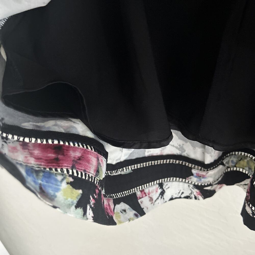 White House Black Market WHBM Fallie Firl A Line Black Floral Midi Dress 2 - Picture 9 of 9